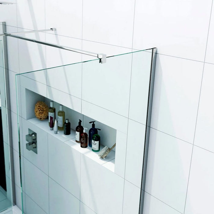 Elle 1200 X 800mm Easy Clean Walk-In Shower Enclosure (Inc Shower Panels + Stone Resin Tray + Waste)