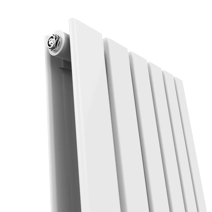 Elle 1800 x 300mm Vertical Designer Double White Flat Panel Column Radiator
