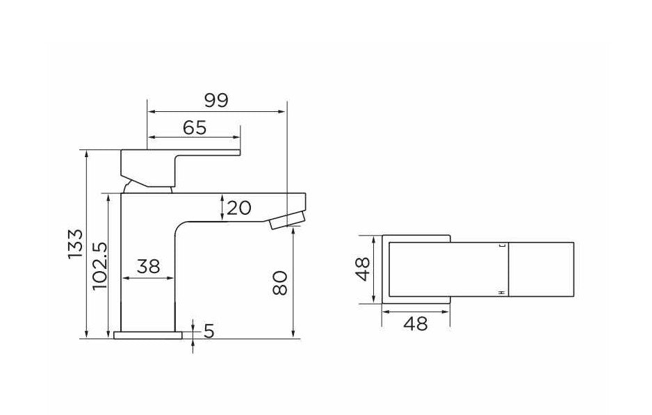 Edgeware Chrome Mono Basin Mixer
