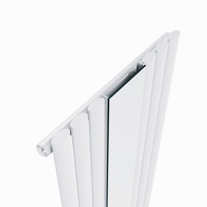 Elle White 1800x500mm Vertical Oval Single Panel Mirror Radiator