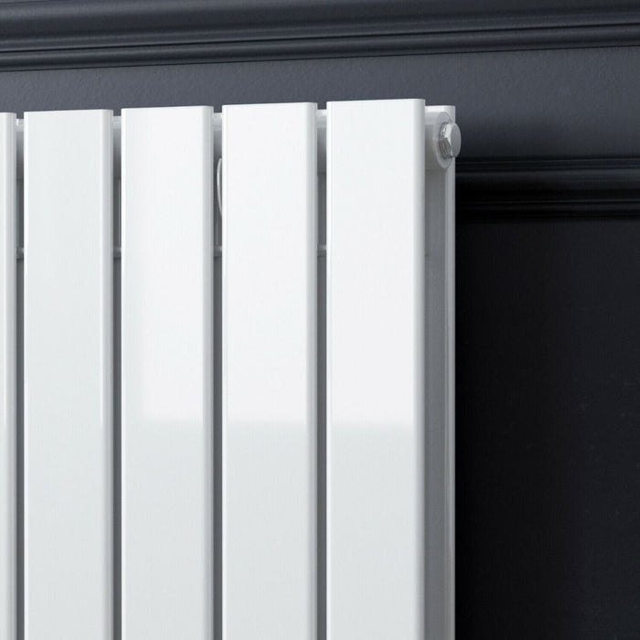 Elle 1800 x 452mm Vertical Column Designer Double White Flat Panel Radiator