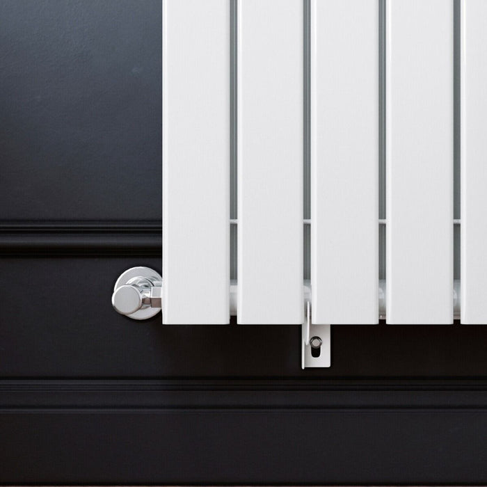 Elle 1800 x 452mm Vertical Column Designer Double White Flat Panel Radiator