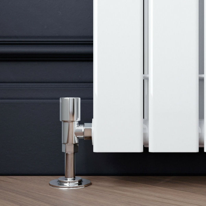 Elle 1800 x 452mm Vertical Column Designer Double White Flat Panel Radiator