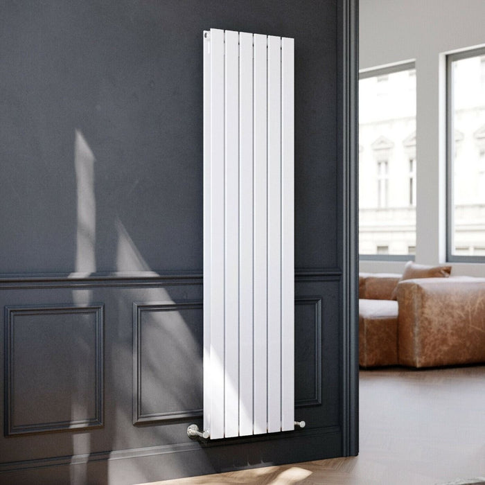 Elle 1800 x 452mm Vertical Column Designer Double White Flat Panel Radiator