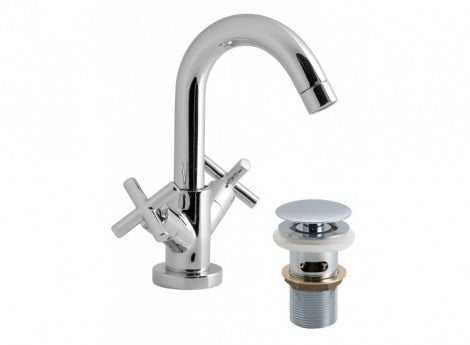 Vado Elements Water Chrome Plated Mono Basin Mixer with Clic-clac Waste
