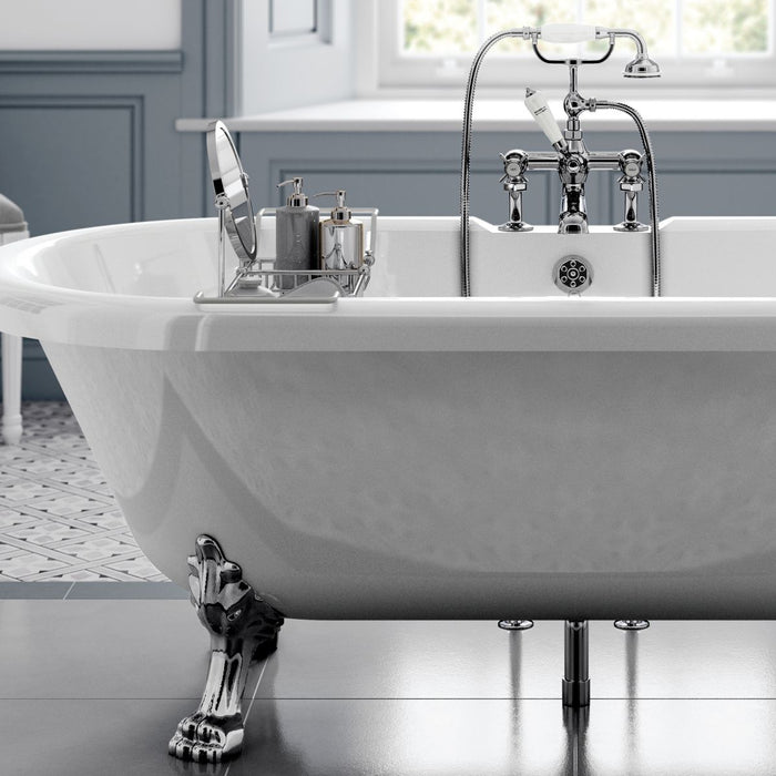 Trojan Clermont Double Ended Roll Top Bath with Tap Ledge 1695 x 755mm