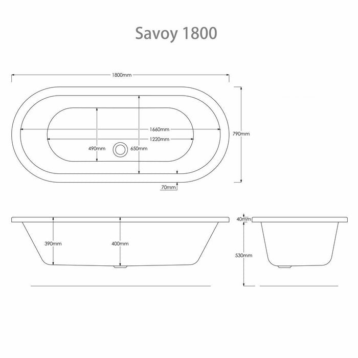 Trojan Savoy Double Ended Skirted Bath 1800