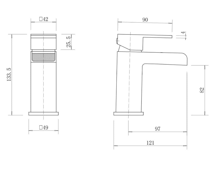 Simbu Waterfall Noir Mono Basin Mixer