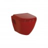 Creavit Sedef Gloss Red Wall Hung Pan with Soft Close Seat/Cover