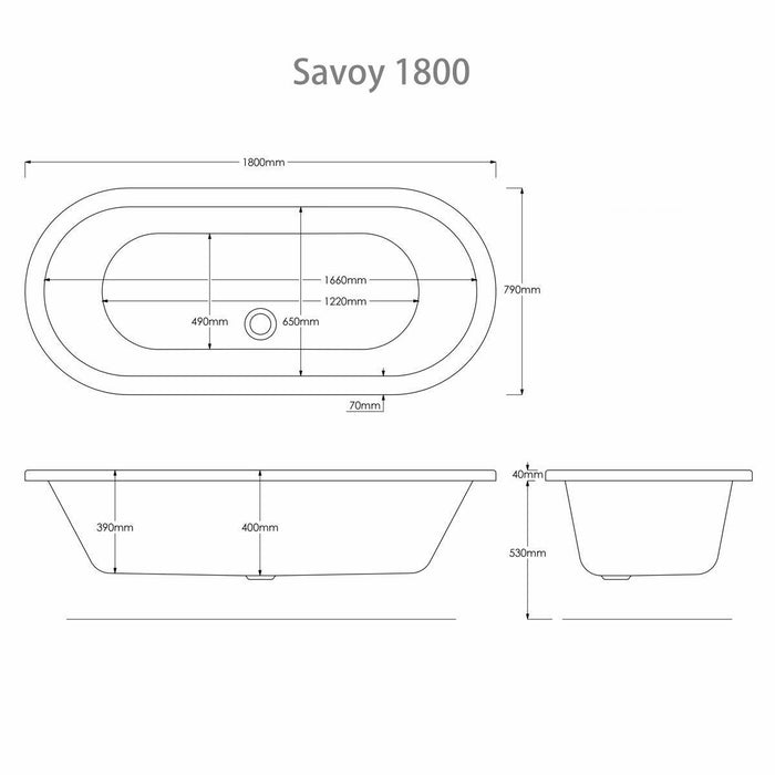Trojan Savoy Double Ended Skirted Bath 1700