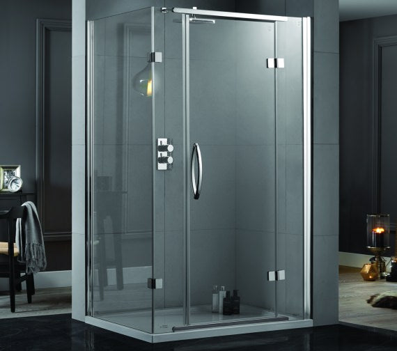Aquadart 900mm x 800mm Inline Hinged Door 2 Sided with Side Panel