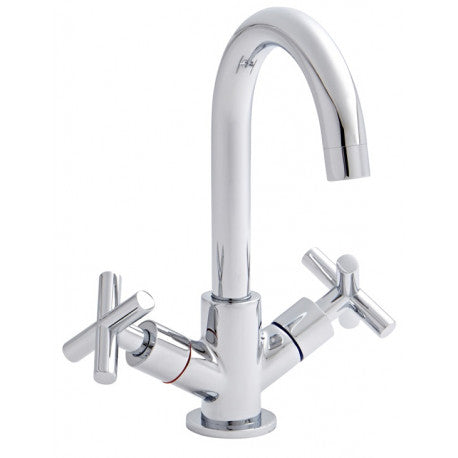 Kartell Times Chrome Mono Basin Mixer Tap With Clicker Waste