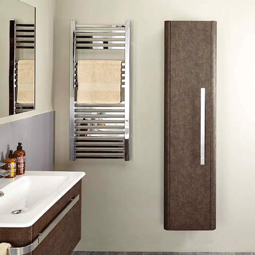 Linen Textured Rust Brown 600 x 450mm Basin Wall Mounted Vanity Unit including Basin