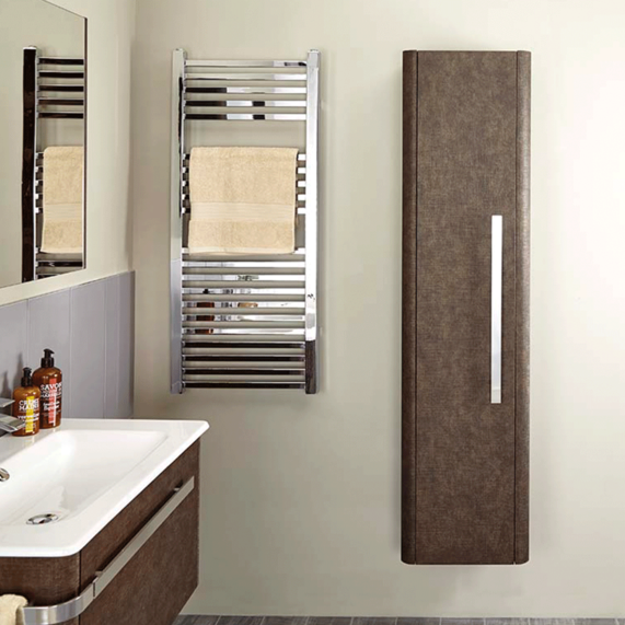 Linen 400mm Tall Wall Hung Cabinet Textured Finish - Rust