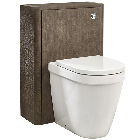 Linen Textured Rust Brown 600 x 270mm WC Back To Wall Toilet Unit Including Conceal Cistern