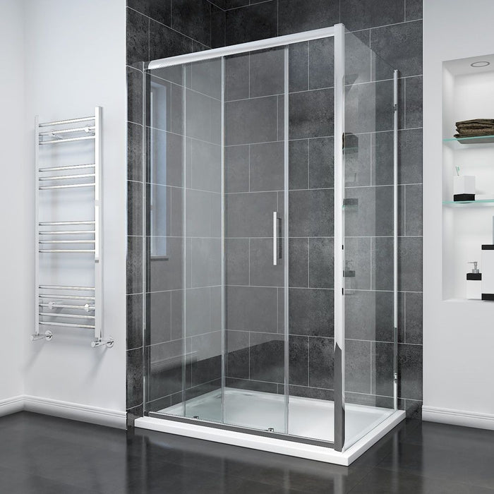 Elle 1600x700mm Sliding Shower Enclosure 8mm Easy Clean Glass Cubicle