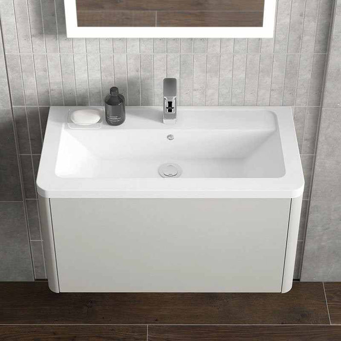 Lucca 750mm Wall Hung Vanity Unit + Basin - Gloss White