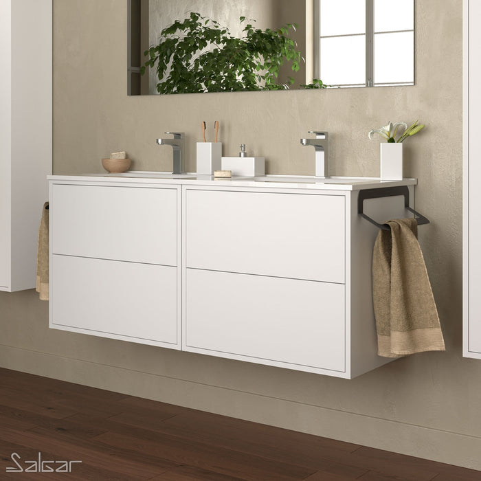 Optimus 1200 Wall Hung Vanity Unit + Basin - Matt White