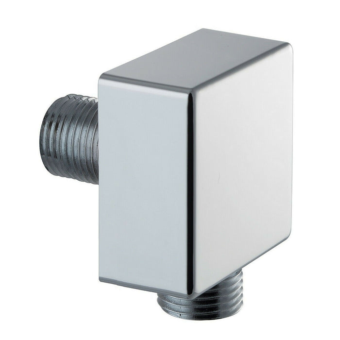 Ultra Plated Brass Square Shower Outlet Elbow - Chrome