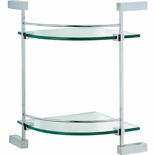Square Double Corner Glass Shelf