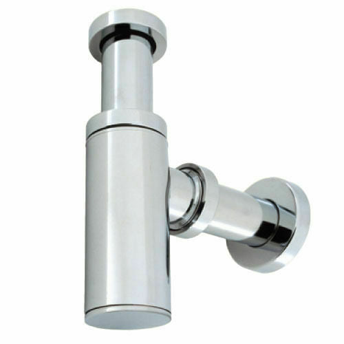 Cylindrical Shallow Bottle Trap Tall Chrome