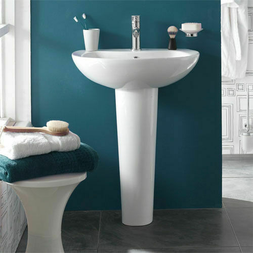 Denver 590mm Bathroom Basin Pedestal White