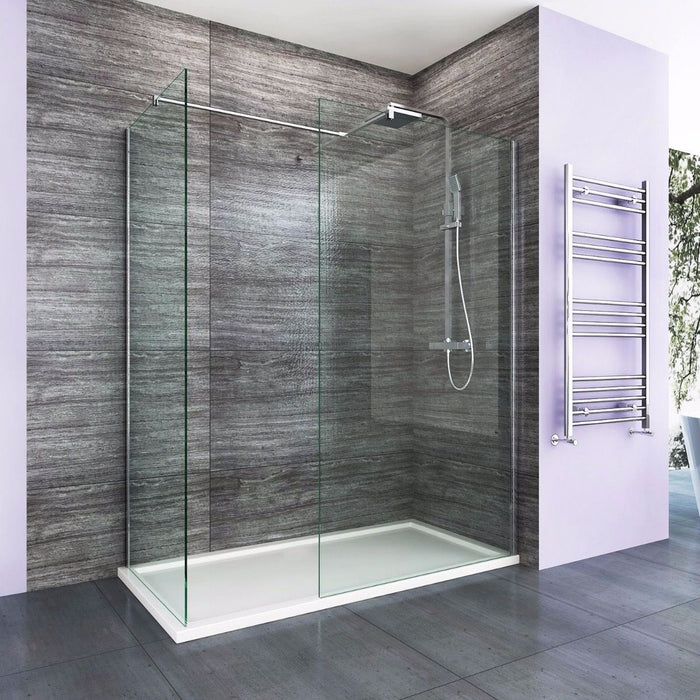 Elle 1200 X 760mm Easy Clean Walk-In Shower Enclosure (Inc Shower Panels + Stone Resin Tray + Waste)