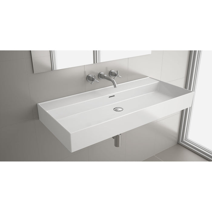 Arenys 600mm Gloss White Floorstanding Vanity Unit + No Tap Basin
