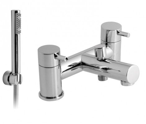 Vado Zoo Chrome Plated Deck Mounted 2 Hole Bath Shower Mixer With Shower Kit